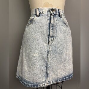Vintage 80s Acid Wash Denim Jean Skirt